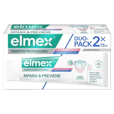 Elmex sensitive professional ripara & previene whitening 2 pezzi da 75 ml