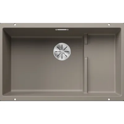Blanco | Lavello una vasca con gocciolatoio dx integrato SUBLINE 700-U Level 1518397 finitura tartufo da 73x46 cm - Sottotop