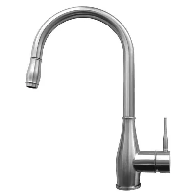 Elleci Miscelatore monocomando con canna girevole e doccetta estraibile NEVA MIKNEVIN finitura IN inox