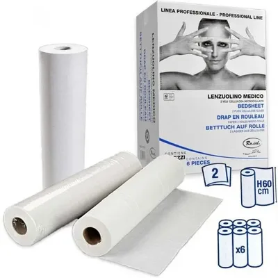 Rotolo carta lettino estetica lenzuolino medico 2 veli 80 m
