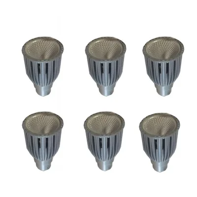 kit 6 pz faretto 10w led gu10 bianco caldo 3000k