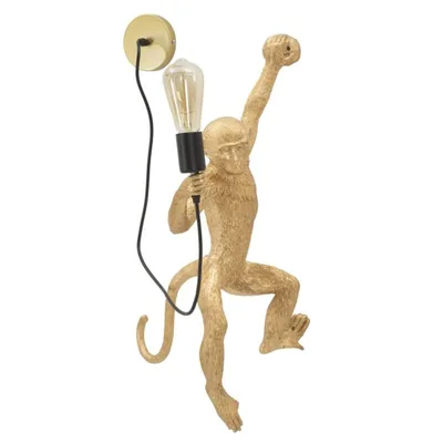 LAMPADA DA MURO MONKEY ORO CM 32X32X64