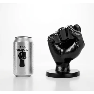 Plug anale fisting XXL 13,5 cm pugno 10,5 cm nero PVC base larga sex toy