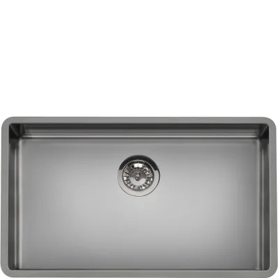 Smeg S Lavello una vasca VSTR71DKX finitura acciaio nero da 75x44 cm - Sottotop - IN PROMOZIONE FINO AL 6/07