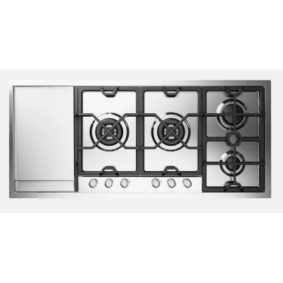 Ilve Piano cottura gas filotop Panoramagic HCPMT125FDD in acciaio inox da 118 cm - Con fry top - IN PROMOZIONE FINO AL 6/07