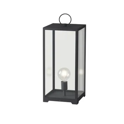 Lumetto da esterni antracite in metallo e vetro, 1 luce E27, 25x53cm