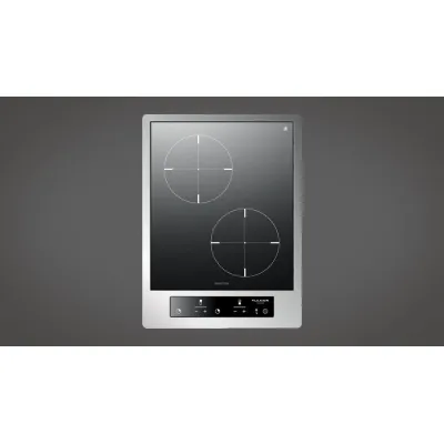 Fulgor Piano cottura a induzione CPH 402 ID TC X/2 finitura vetro nero da 38 cm