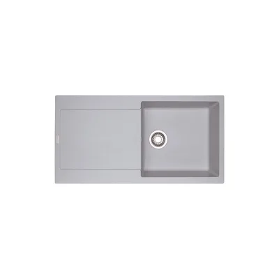 Franke: Lavello una vasca con gocciolatoio Maris MRG 611-L 114.0158.781 finitura fragranite alluminio da 97x50 cm