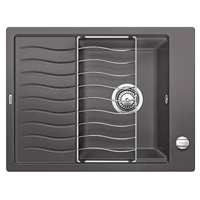 Blanco | Lavello una vasca con gocciolatoio ELON 45 S 1520990 finitura grigio roccia da 65x50 cm - Sopratop