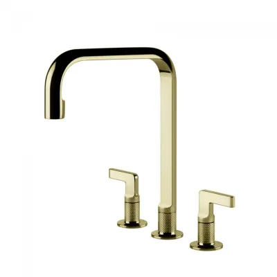 Gessi Miscelatore a 3 fori Inciso Collection 58701 710 finitura Brass