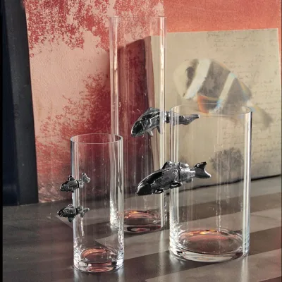Adriani & Rossi Vaso Illusion fish con pesce in ceramica