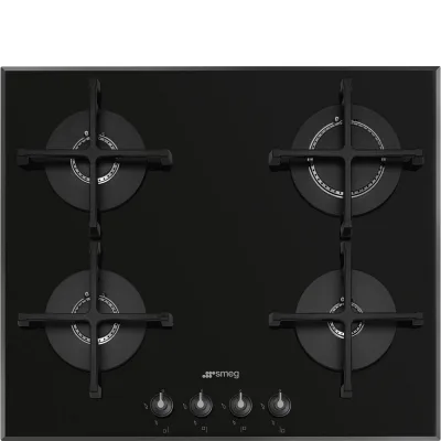 Smeg S Piano cottura a gas PV164B3 in vetro nero da 60 cm