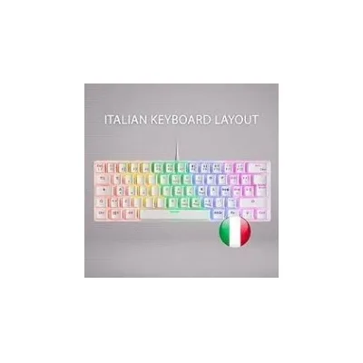 TASTIERA GAMING MECCANICA MARS MK60 MK60WBRIT Ultracompatta al 60% Illuminazione RGB Switch Antipolvere Tasti Undelete
