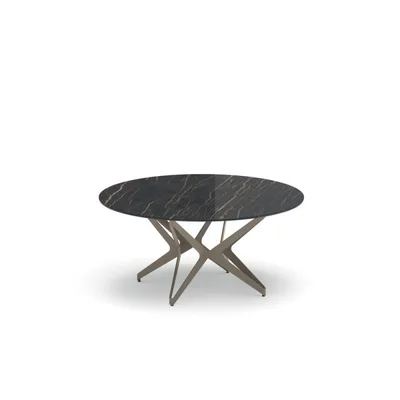 Ozzio Tavolo rotondo fisso Big Round art. T401 con struttura in metallo e piano in ceramica da Ø150 cm