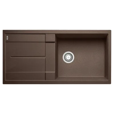Blanco | Lavello una vasca con gocciolatoio METRA XL 6 S 1515143 finitura caffè da 100x50 cm - Sopratop