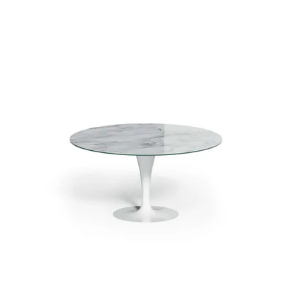 Ozzio Tavolo rotondo fisso Eclipse art. T405 con struttura in metallo e piano in ceramica da Ø150 cm