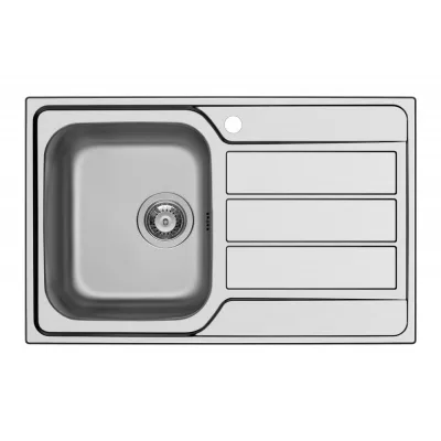 Schock Lavello una vasca con gocciolatoio a destra MASTER D100 S MASTD100SSX finitura inox spazzolato da 79x50 cm