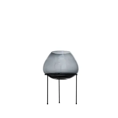 Adriani & Rossi Vaso Gong in vetro - Con base in metallo