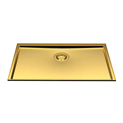 Foster Lavello una vasca 5557 249 finitura acciaio PVD gold da 75.6x44.6 cm