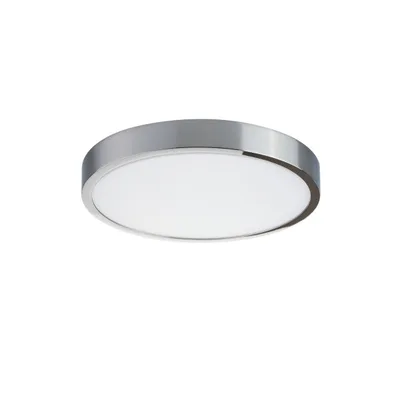 Plafoniera LED cromo in acrilico e alluminio 24w 2700lm 4000k ip44 24x24x2,4cm