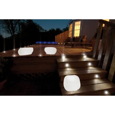 Arkema Complemento d'arredo luminoso fotovoltaico Light Stone in polietilene finitura neutra