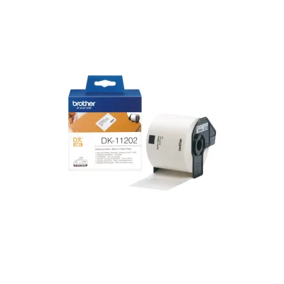 ETICHETTE ADESIVE ORIGINALI BROTHER DK11202 DK-11202 62x100 mm Testo nero su sfondo bianco