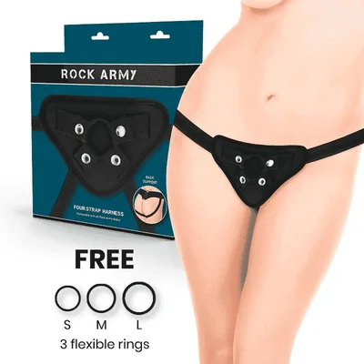 Rock Army Four Strap Harness – Imbracatura Regolabile con 3 Anelli per strap on
