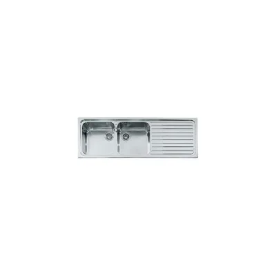 Alpes Lavello semifilo a due vasche F 5149/2V1S con gocciolatoio a destra in acciaio inox da 149x51 cm