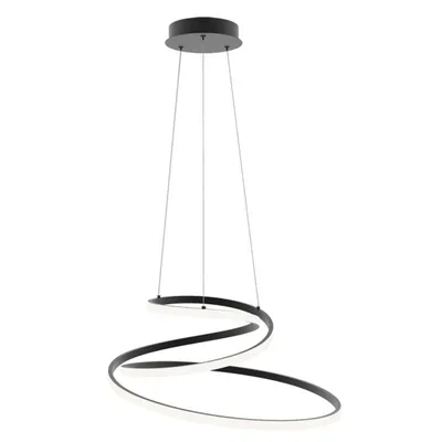Lampadario a sospensione LED nero contemporaneo, 60W, CCT, 150x60cm