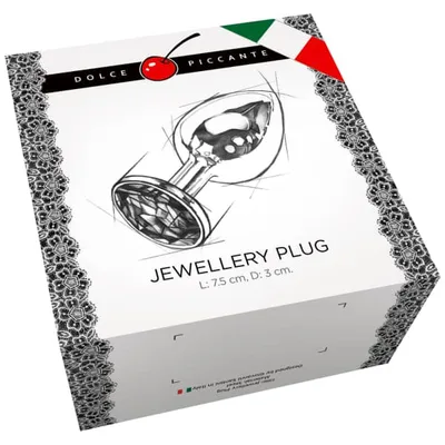Plug anale Dolce Piccante Jewellery Small acciaio 7,5 cm gemma viola unisex