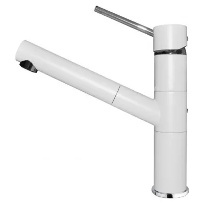 Elleci Miscelatore monocomando con canna girevole e doccetta estraibile RENO MGKREN68 finitura G68 bianco