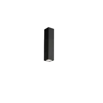 Plafoniera a sospensione struttura quadrata in metallo nero, lampadina GU10, 6x20cm