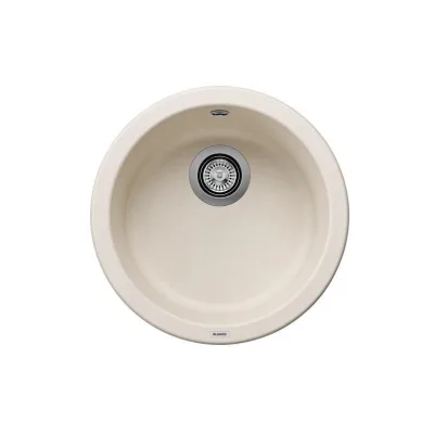 PRONTA CONSEGNA - Blanco | Lavello rotondo una vasca BLANCORONDO 1527057 finitura soft white da Ø45 cm - Sopratop