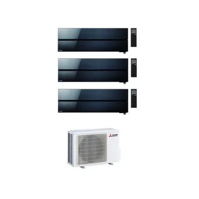 Climatizzatore Condizionatore MITSUBISHI ELECTRIC Trial Split 9+12+12 Serie KIRIGAMINE STYLE ONYX BLACK Inverter con MXZ-3F54VF WI-FI INTEGRATO R-32 9000+12000+12000 A+++/A++