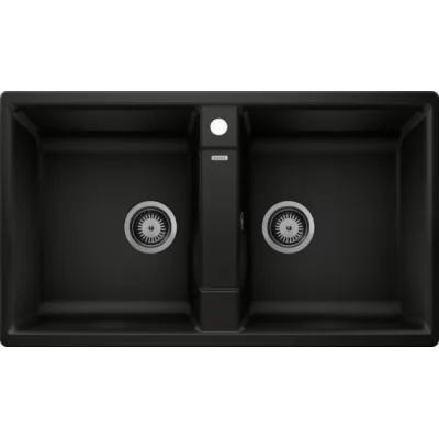 Blanco Lavello due vasche SONA 9 1546029 finitura nero da 86x50 cm - Sopratop