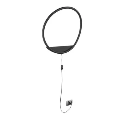 Applique circolare nera in metallo e diffusore in silicone, 1 LED 25W, CCT, 60x60cm