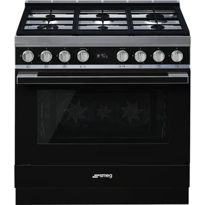 Smeg S Cucina CPF9GPBL con forno pirolitico termoventilato e piano cottura gas finitura nero da 90x60 cm - PROMOZIONE ATTIVA FINO AL 19/10