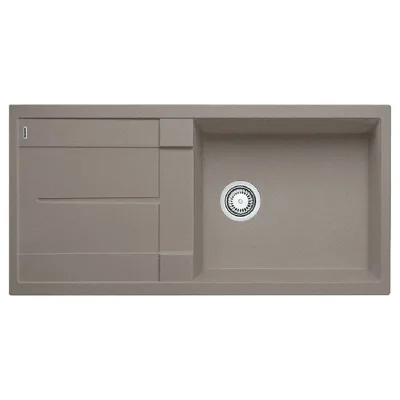 Blanco Lavello una vasca con gocciolatoio METRA XL 6 S 1517359 finitura tartufo da 100x50 cm - Sopratop