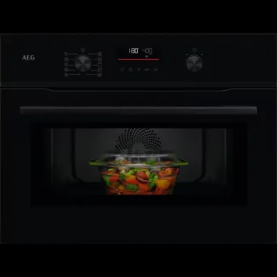 AEG Forno microonde CombiAir con grill e cottura ventilata NKO 5N401 B finitura nero lucido da 60 cm
