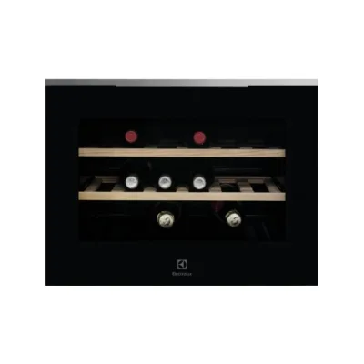 Electrolux | Cantina vino da incasso KBW6X finitura vetro nero con profili in acciaio da 60 cm