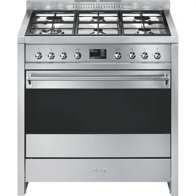 Smeg S Cucina A1-9 con forno termoventilato e piano cottura gas finitura inox da 90x60 cm - PROMOZIONE ATTIVA FINO AL 19/10