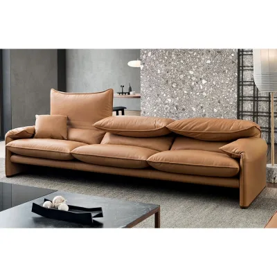Cassina Divano 3 posti Maralunga MAXI con rivestimento a scelta da 310 cm - Con cuscini poggiareni