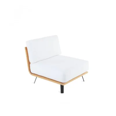 Unopiù Modulo spalla WELCOME in teak - Con cuscino di seduta e schienale