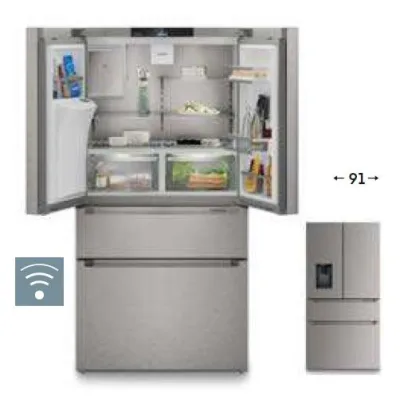 Liebherr Frigorifero side by side FrenchDoor a libera installazione MBsddi 9528 finitura inox/argento da 91 cm - IN PROMOZIONE FINO AL 6/07
