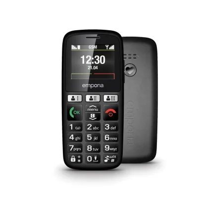 EMPORIA HAPPY V3 1.81" TELEFONO SENIOR 2G TASTO SOS BASETTA DI RICARICA NERO