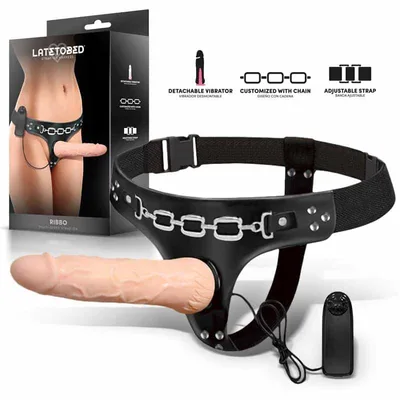 Strap-On Vibrante Latetobed Ribbo Dildo Realistico 19 cm Ø 4 cm Telecomando Sex Toy