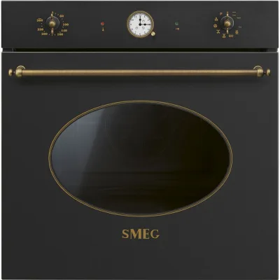Smeg Forno termoventilato SFP68C1TAO finitura antracite e ottone lucido da 60 cm