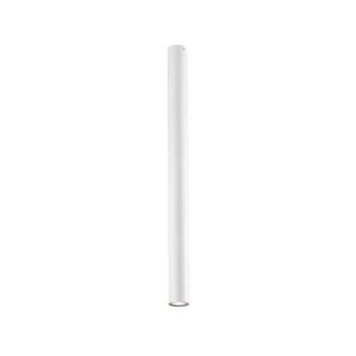 Plafoniera a sospensione cilindrica in metallo bianco, lampadina GU10, 5.5x75cm
