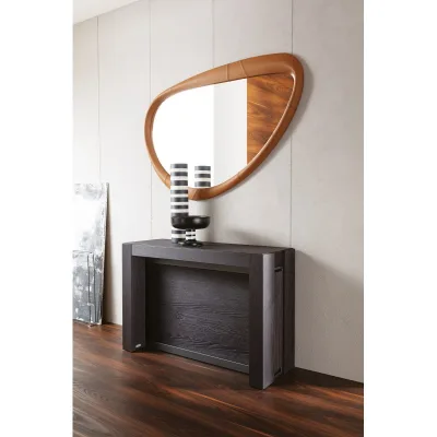 Ozzio Consolle allungabile A3 art. T023 con struttura in metallo e piano in legno da 112x40 (330x112) cm