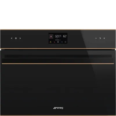Smeg S Forno compatto combinato microonde Galileo SO4602M1NR finitura vetro nero e rame da 60 cm - IN PROMOZIONE FINO AL 6/07